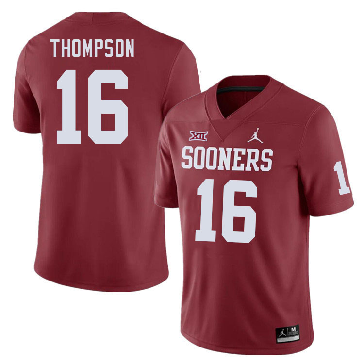 Men #16 Casey Thompson Oklahoma Sooners College Football Jerseys Stitched-Crimson